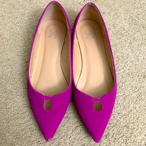 Magenta Pointed Toe Flats - US 6.5 Women - Journee Collection Purple/Pink